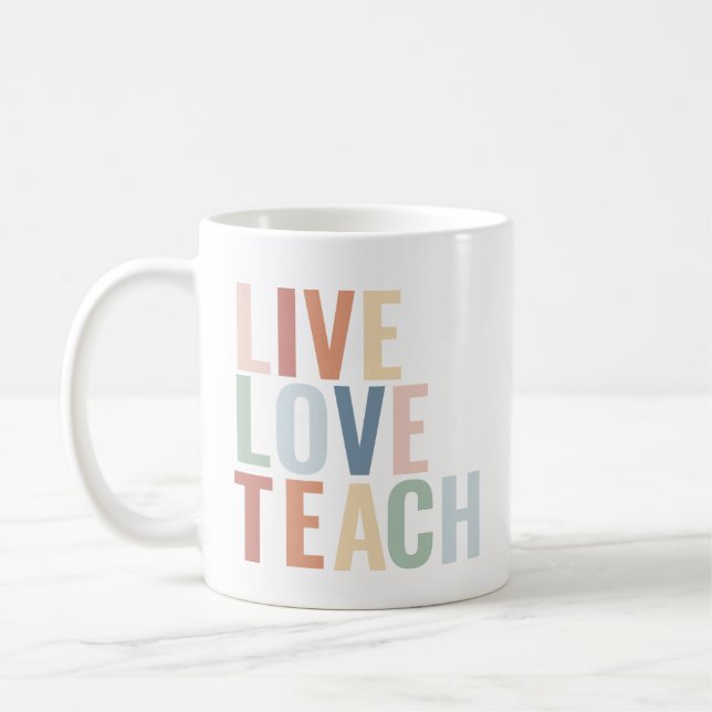 Caneca De Café Apreciação do Professor Arco-Íris de Ensino ao Viv (Esquerda)