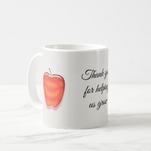 Caneca De Café Apreciação do Professor da Apple Vermelha Obriga