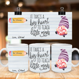 Caneca De Café Apreciação do Professor Gnomo com Coração