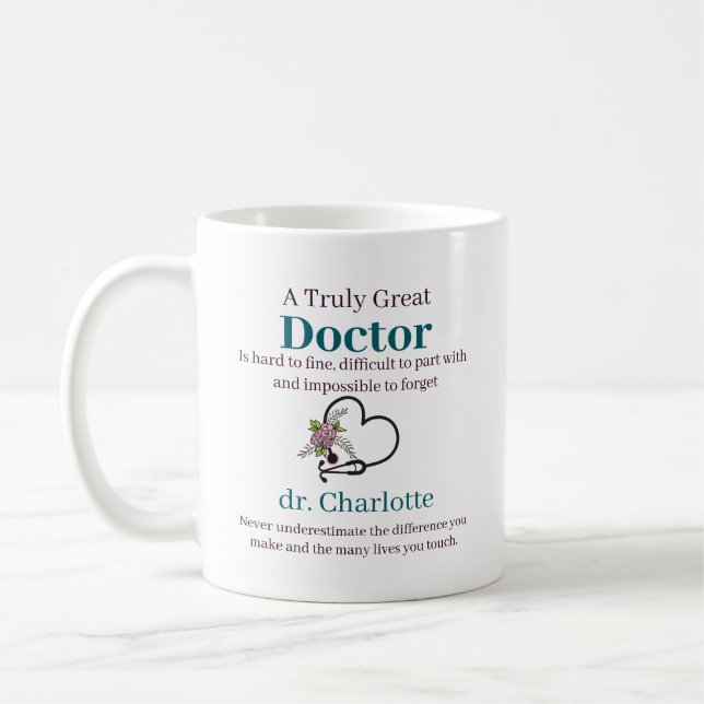 Caneca De Café Apreciação Médica Personalizada (Esquerda)