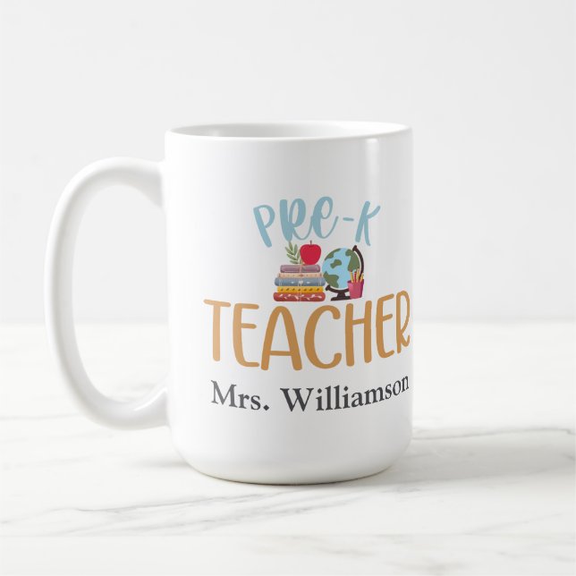 Caneca De Café Apreciação Personalizada de Professores Pré-K (Esquerda)
