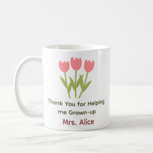 Caneca De Café Apreciação Verde Rosa Floral Minimalista e Encanta
