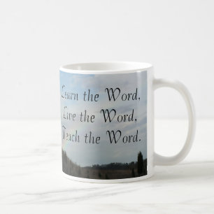 Caneca De Café Aprenda, viva, ensine a palavra