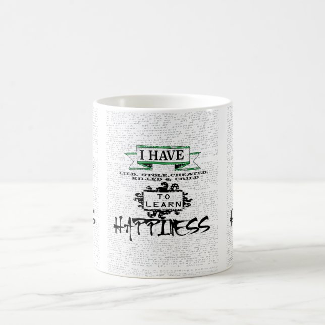 Caneca De Café Aprender a FELICIDADE, lições das aspas da vida (Centro)