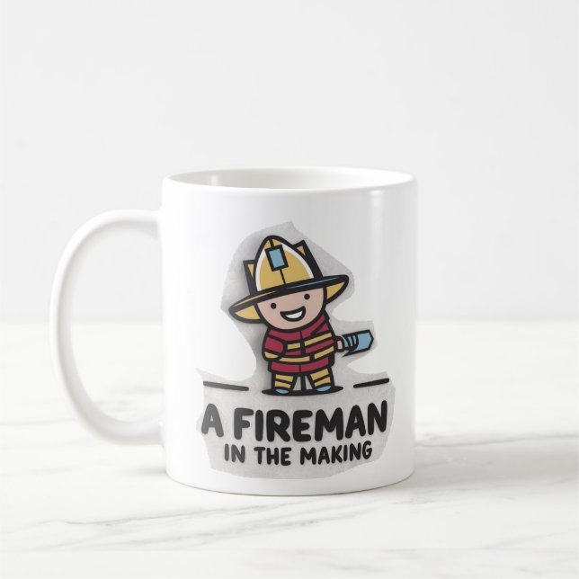 Caneca De Café Aprendiz de bombeiro. Futuro Bombeiro  (Esquerda)
