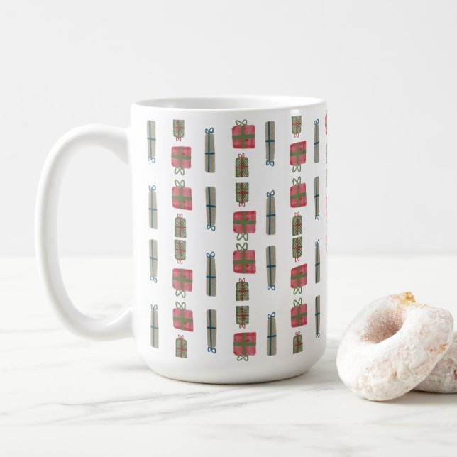 Caneca De Café Apresenta Mug de Café | Feriado de 15 oz | Cerâmic (Com Donut)