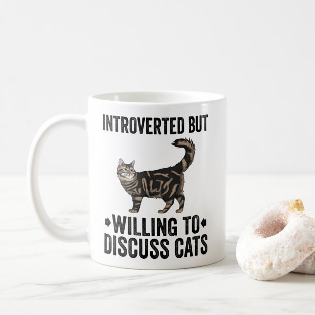 Caneca De Café Apresentado Mas Discutindo Gatos Maine Coon (Com Donut)