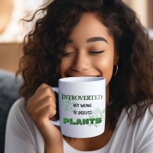 Caneca De Café Apresentado Mas Disposto A Discutir Plantas