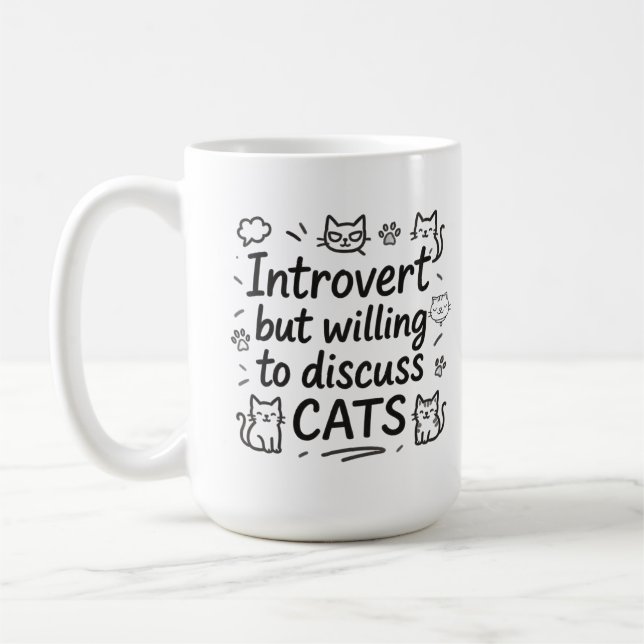 Caneca De Café Apresentamos mas dispomos a discutir gatos (Esquerda)