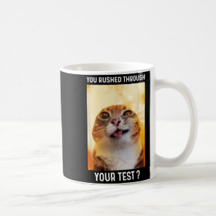 Caneca De Café Apressado Pelo Teste Dia De Teste Engraçado Gato P