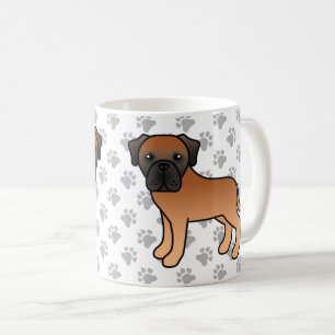 Caneca De Café Apricot English Mastiff Cão de Cartoons Bonitos