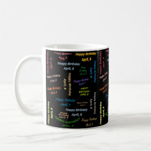 Caneca De Café April, 8 Birthday Mug