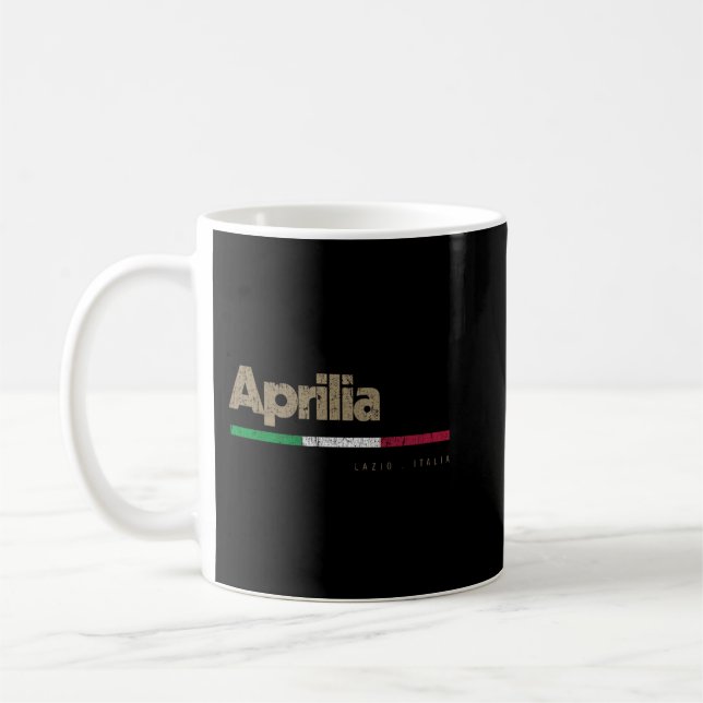 Caneca De Café Aprilia City Retro Flag Itália Pullover Hoo (Esquerda)