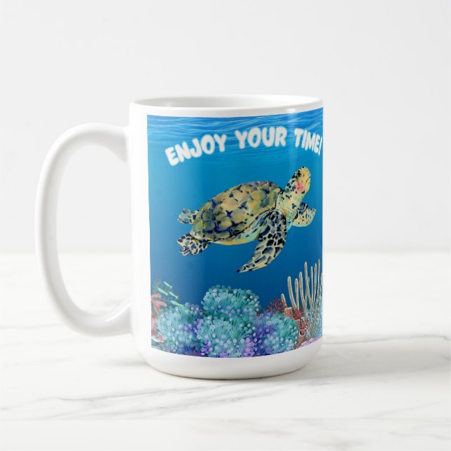 Caneca De Café Aproveite a tartaruga (Esquerda)
