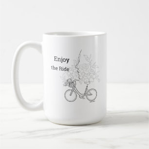 Caneca De Café Aproveite a Viagem: Arte Minimalista de Bicicleta