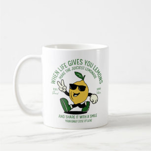 CANECA DE CAFÉ APROVEITE O DIA ENGRAÇADO LEMON PUN RETRO MASCOT