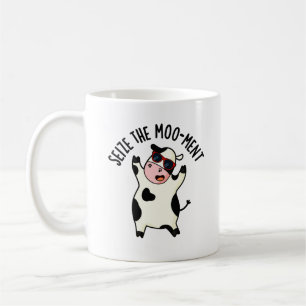 Caneca De Café Aproveite O Momento Vaca Engraçada Pun