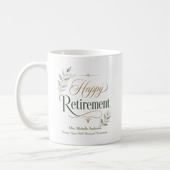 Caneca De Café Aproveite Sua Aposentadoria Merecida Personalizada (Esquerda)