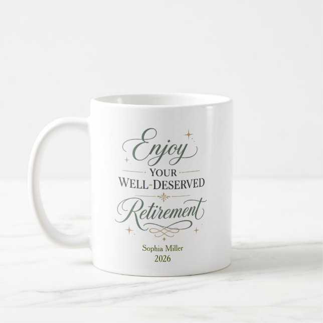 Caneca De Café Aproveite Sua Aposentadoria Merecida Personalizada (Esquerda)