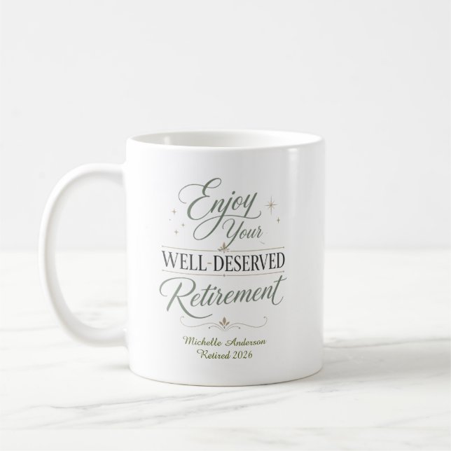 Caneca De Café Aproveite Sua Aposentadoria Merecida Personalizada (Esquerda)