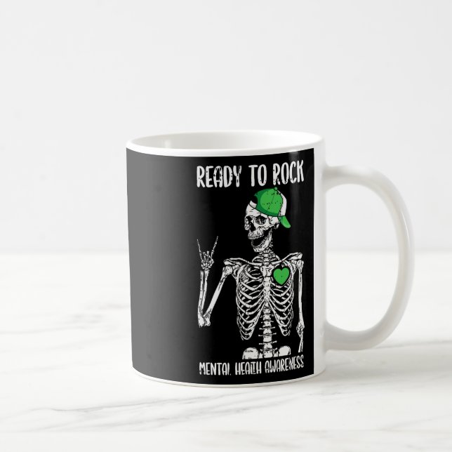 Caneca De Café Aproximar a Saúde Mental Esqueleto Rocha Mão (Direita)