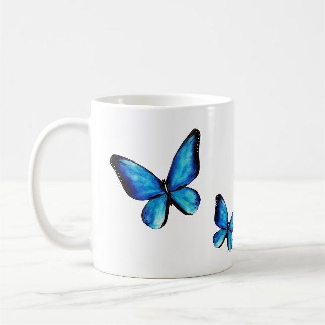 Caneca De Café Aqua-borboleta azul (Esquerda)