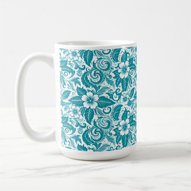 Caneca De Café Aqua Floral Mug (Esquerda)