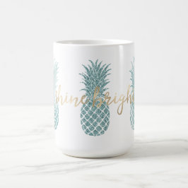 Caneca De Café Aqua Glam Glitzy Pineapple Shine