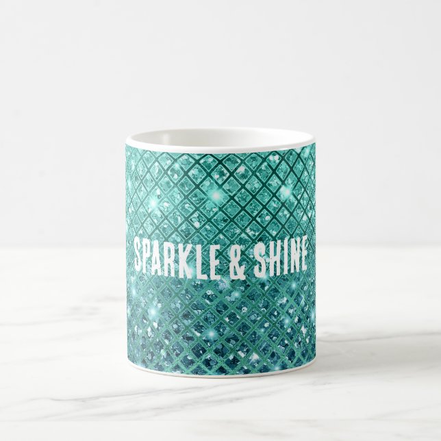 Caneca De Café Aqua Green Sparkle (Centro)