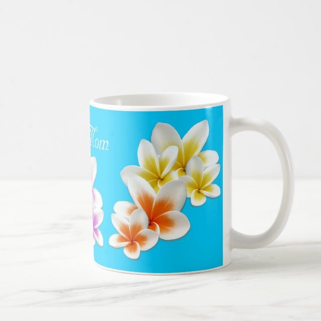 Caneca De Café Aqua Hawaiian Flowers Mãe Coffee Mug (Direita)