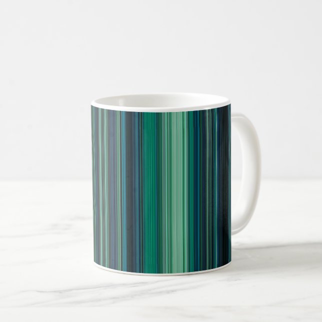 Caneca De Café Aqua Stripes (Frente Esquerda)