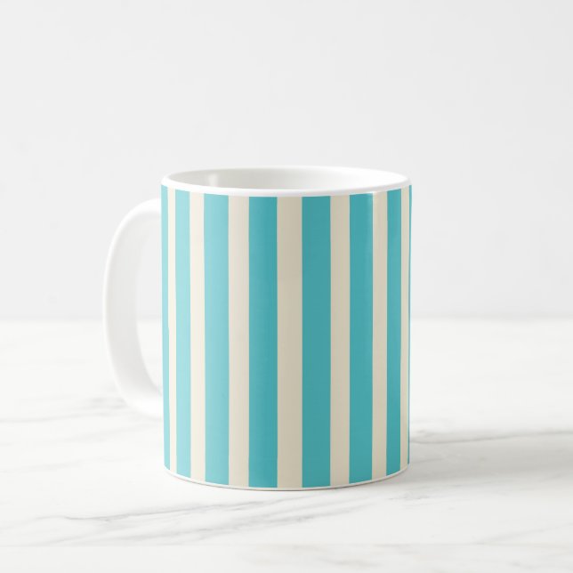 Caneca De Café Aqua Stripes (Frente Esquerda)