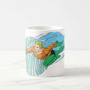 Caneca De Café Aquaman salta à esquerda