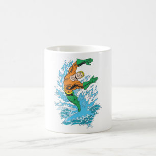 Caneca De Café Aquaman salta na onda
