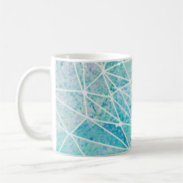 Caneca De Café aquamarina com espaço de geometria branca