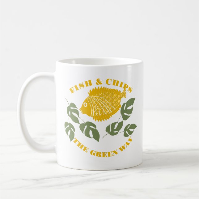 Caneca De Café Aquaponics Fish & Chips the Green Way (Esquerda)