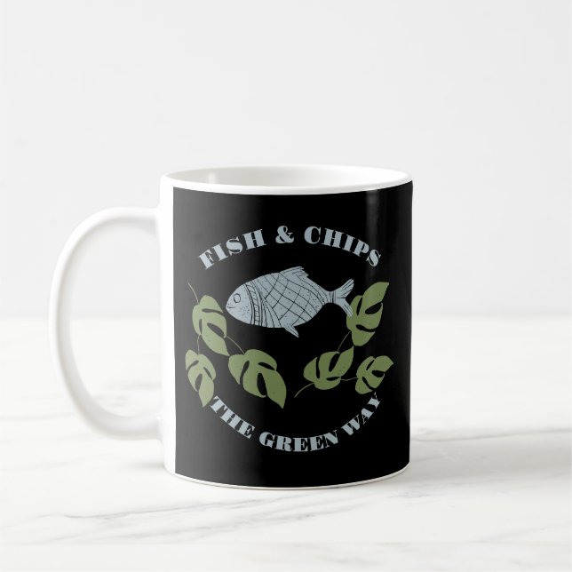 Caneca De Café Aquaponics Fish & Chips the Green Way (Esquerda)