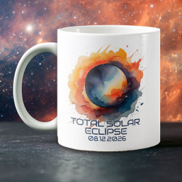 Caneca De Café Aquarela 2026 Eclipse Lembrança