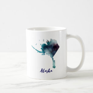 Caneca De Café Aquarela Alasca Estados Unidos