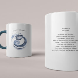 Caneca De Café Aquarela Aquário Astrologia Zodíaco | Monograma