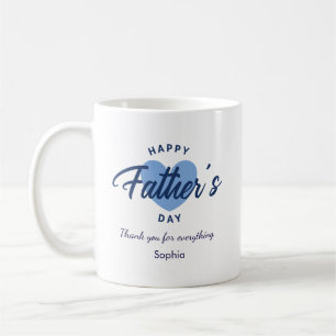 Caneca De Café Aquarela Azul Feliz Dia dos Pais Personalizado 