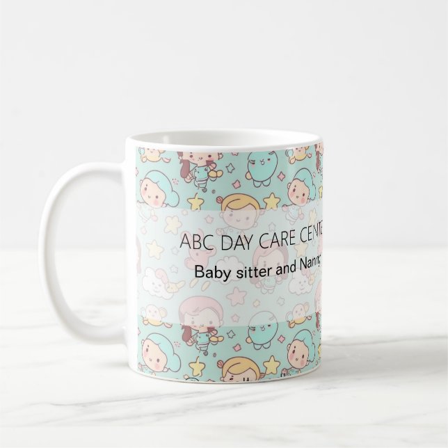 Caneca De Café Aquarela Babá Personalizada Fofa (Esquerda)