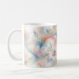 Caneca De Café Aquarela Botânica Pastel Elegante