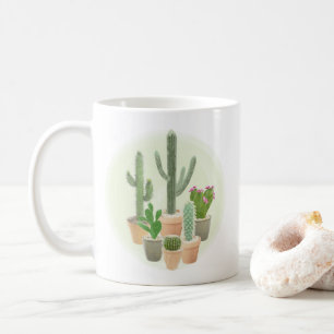 Caneca De Café Aquarela Cactus Cactos Plantas Potentes Succulante