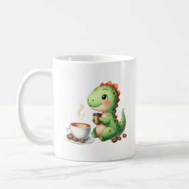 Caneca De Café aquarela Café bebendo de Dinossauro Cinto T Rex