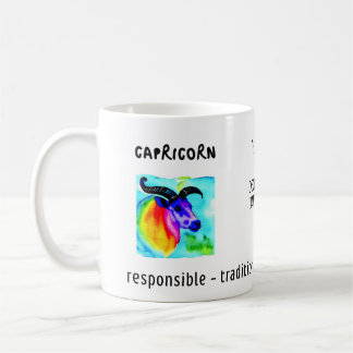 Caneca De Café aquarela Capricórnio zodiano e características