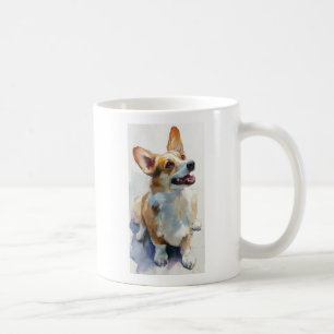 Caneca De Café aquarela de corgi galês de Pembroke