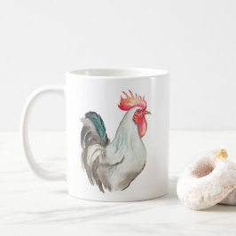 Caneca De Café Aquarela de desenho à mão de um Galo