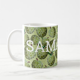 Caneca De Café Aquarela De Maçã De Açúcar Verde SEU NOME