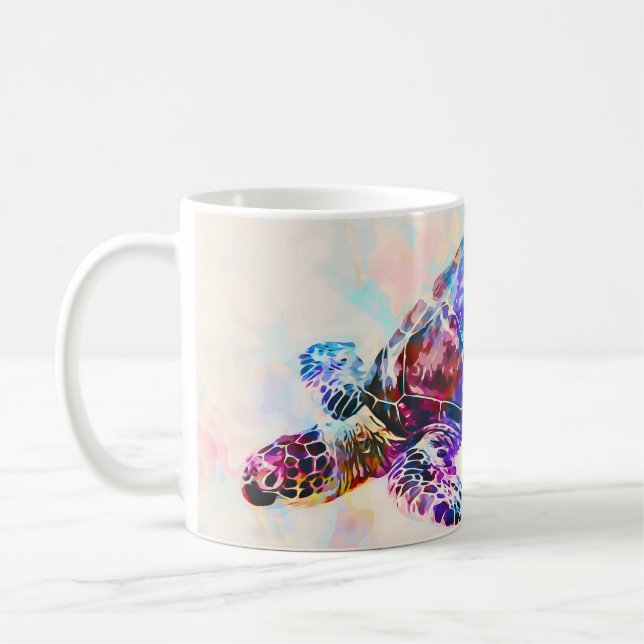 Caneca De Café Aquarela de Tartaruga marinha havaiana (Esquerda)